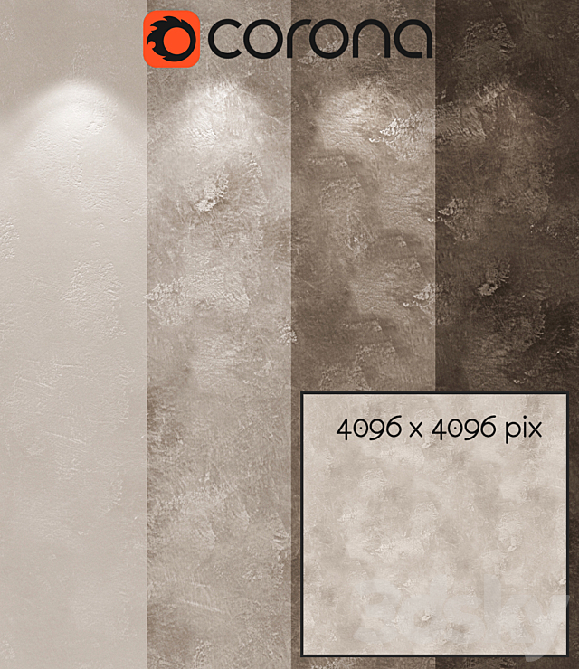 Decorative plaster in loft style. single-layer variant 008 3DSMax File - thumbnail 3