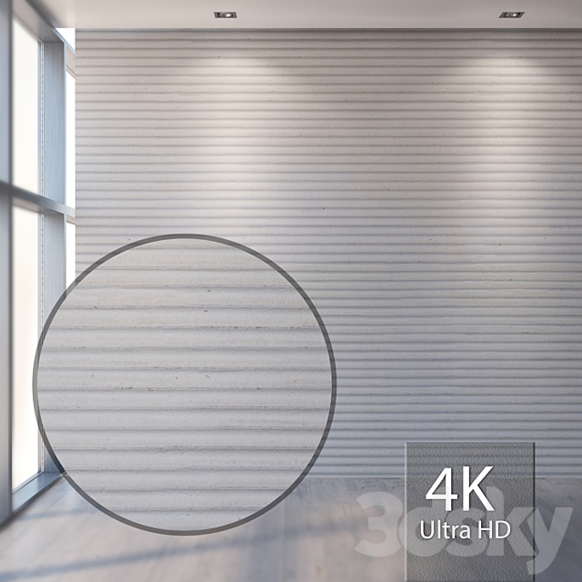 Fluted wall 822 3ds Max - thumbnail 1