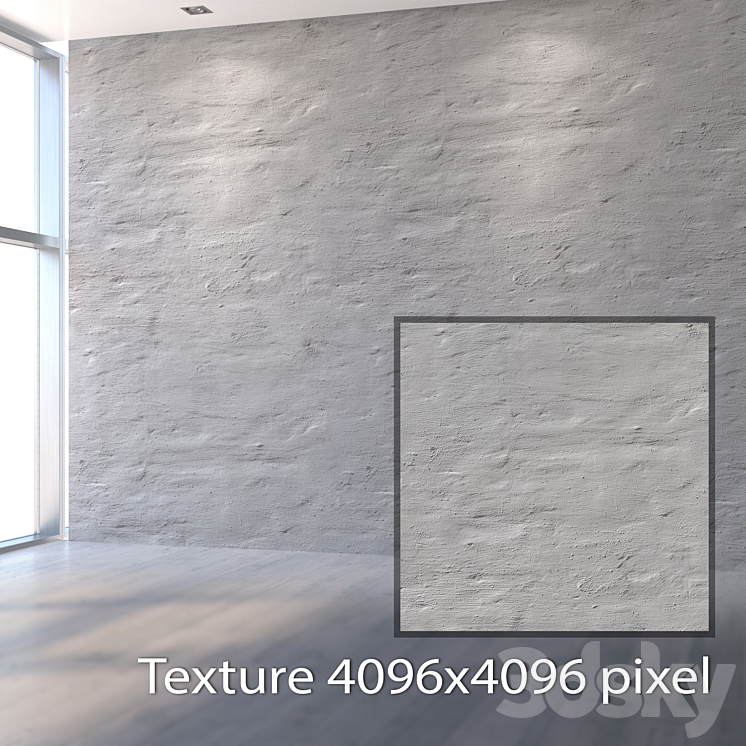 Historic White Plaster 1061 3DS Max - thumbnail 2