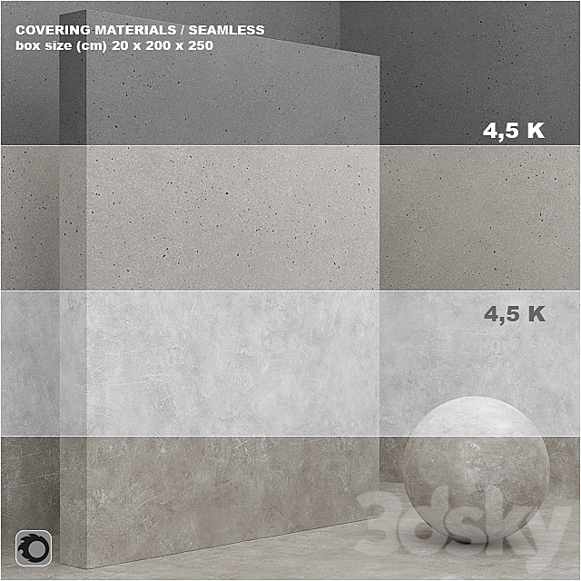 Material (seamless) – coating concrete plaster set 49 3DS Max Model - thumbnail 1