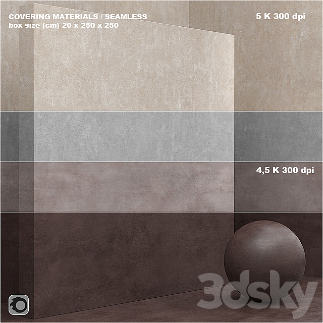 Material (seamless) – coating concrete plaster set 64 3DS Max Model - thumbnail 1