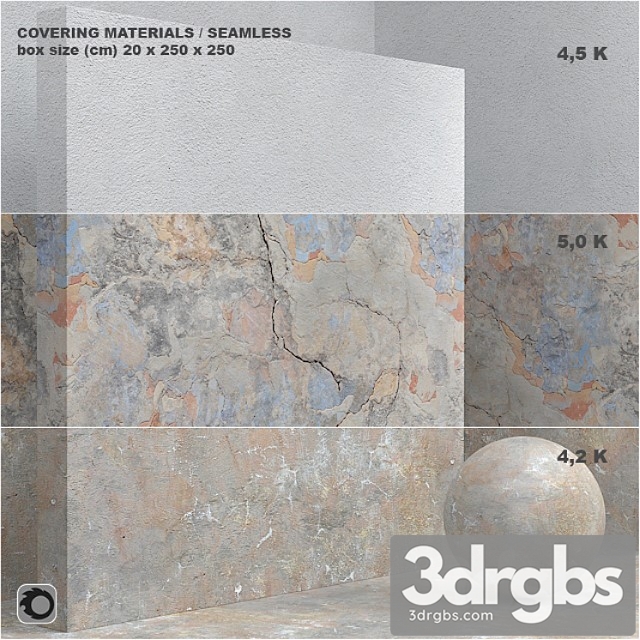 Material (seamless) – coating concrete plaster set 68 3dsmax Download - thumbnail 1