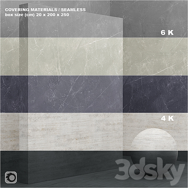 Material (seamless) – coating marble plaster set 46 3DS Max Model - thumbnail 1