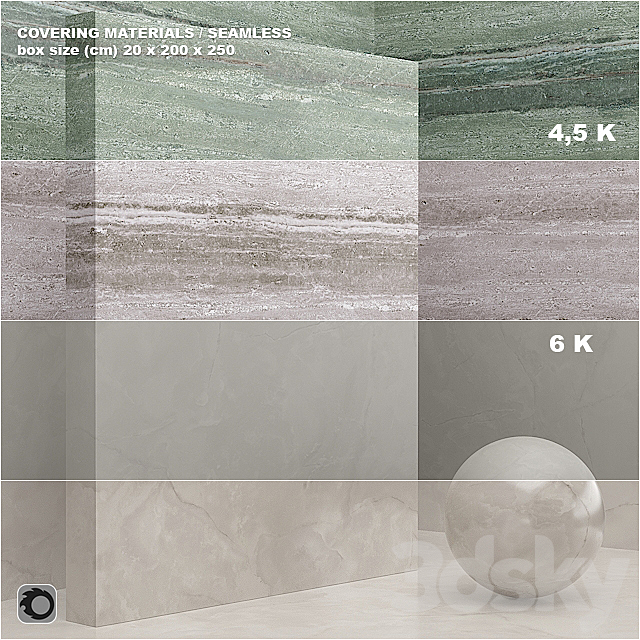 Material (seamless) – coating marble plaster set 47 3ds Max - thumbnail 1