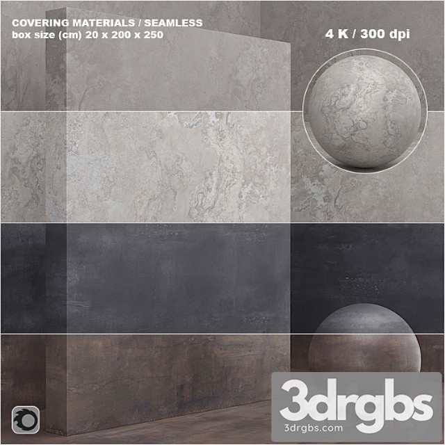 Material (seamless) – coating stone plaster set 54 3dsmax Download - thumbnail 1