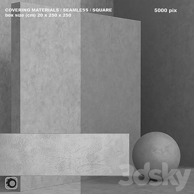 Material (seamless) – concrete plaster set 106 3ds Max - thumbnail 1