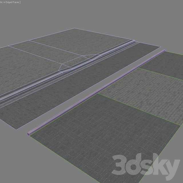 Paving slabs and curb (curb) v2 3DSMax File - thumbnail 3