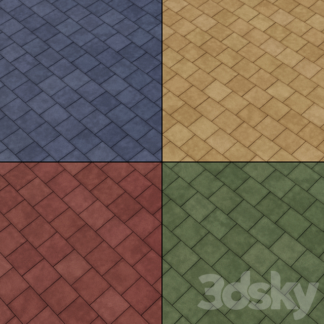 Rubber tile Type 2 3DS Max Model - thumbnail 2