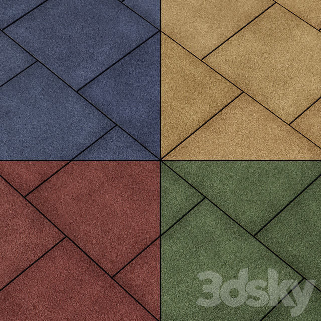 Rubber tile Type 2 3DS Max Model - thumbnail 3