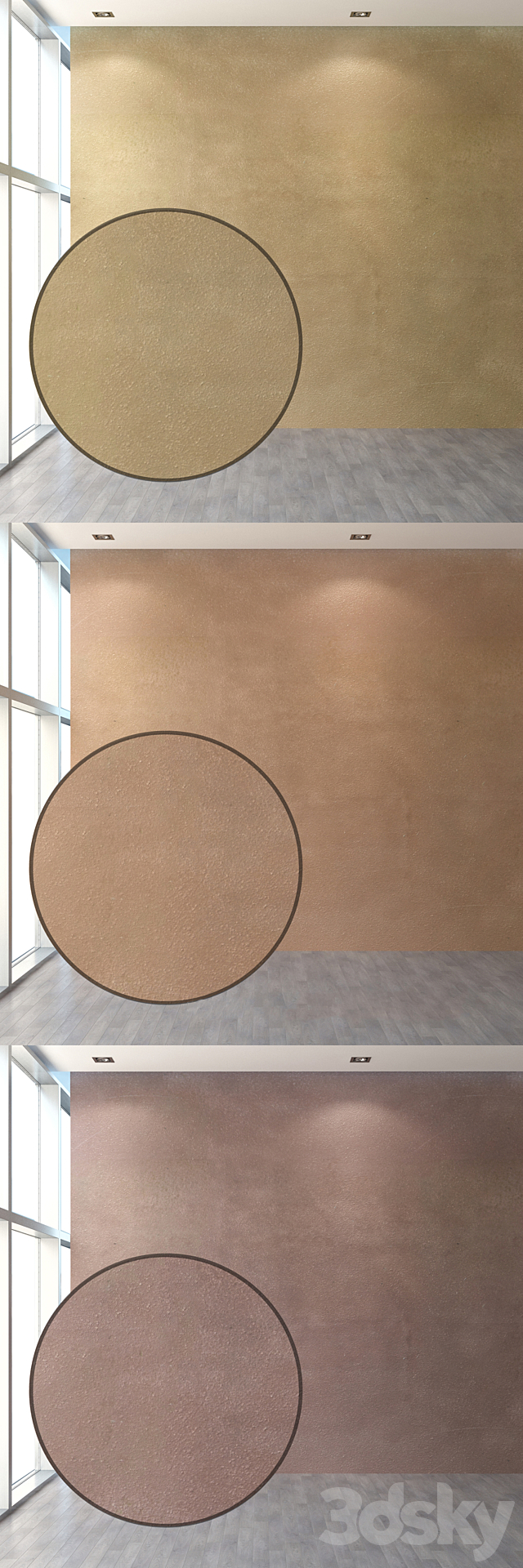 Set of plaster in warm tones granular. 3DS Max Model - thumbnail 3