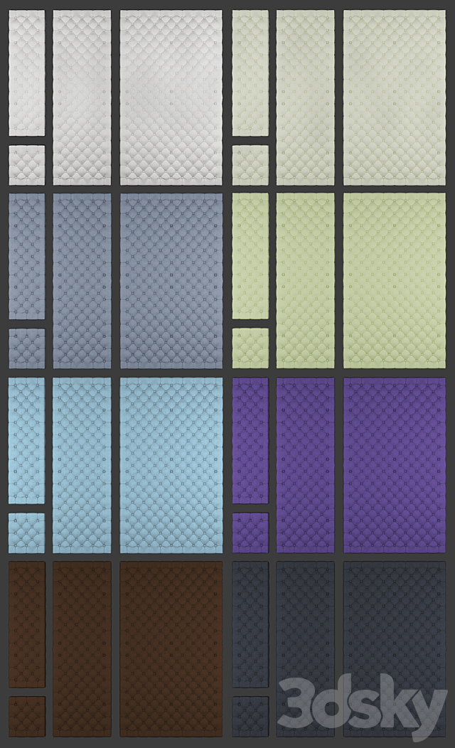 Soft panels set 1 3ds Max - thumbnail 3