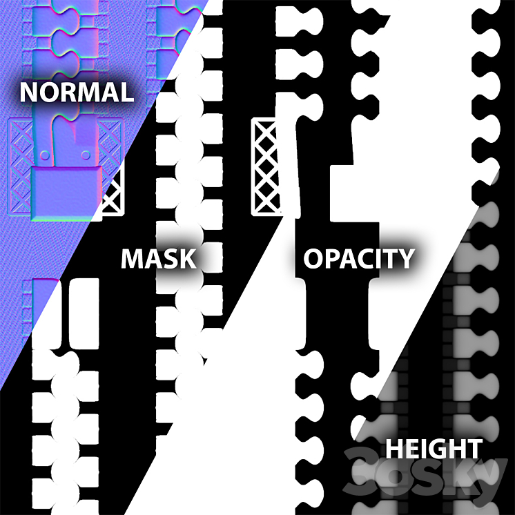 Zipper maps 3DS Max - thumbnail 2