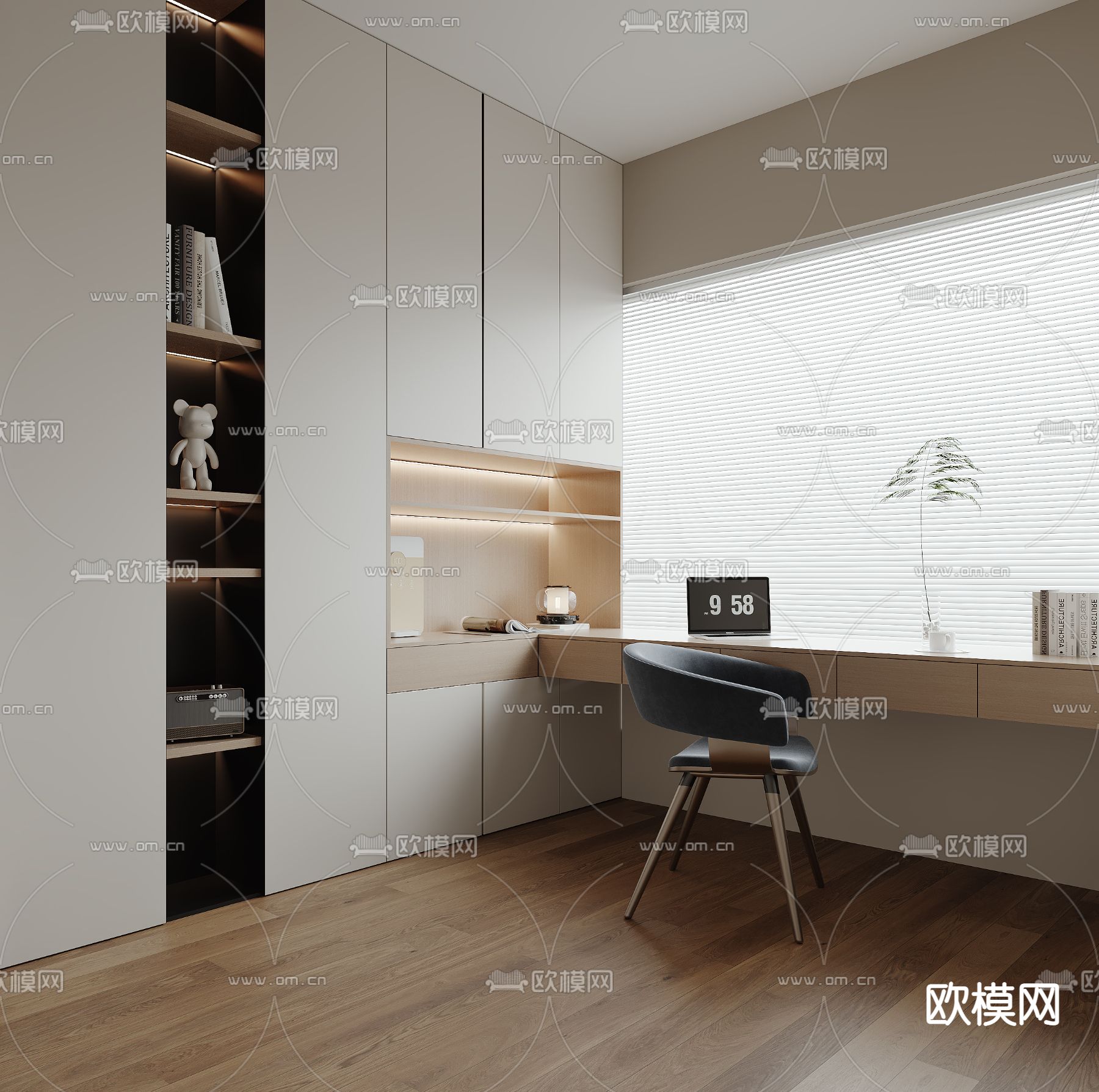 OFFICE HOME – CORONA – 3D MODEL – 1744 - thumbnail 1