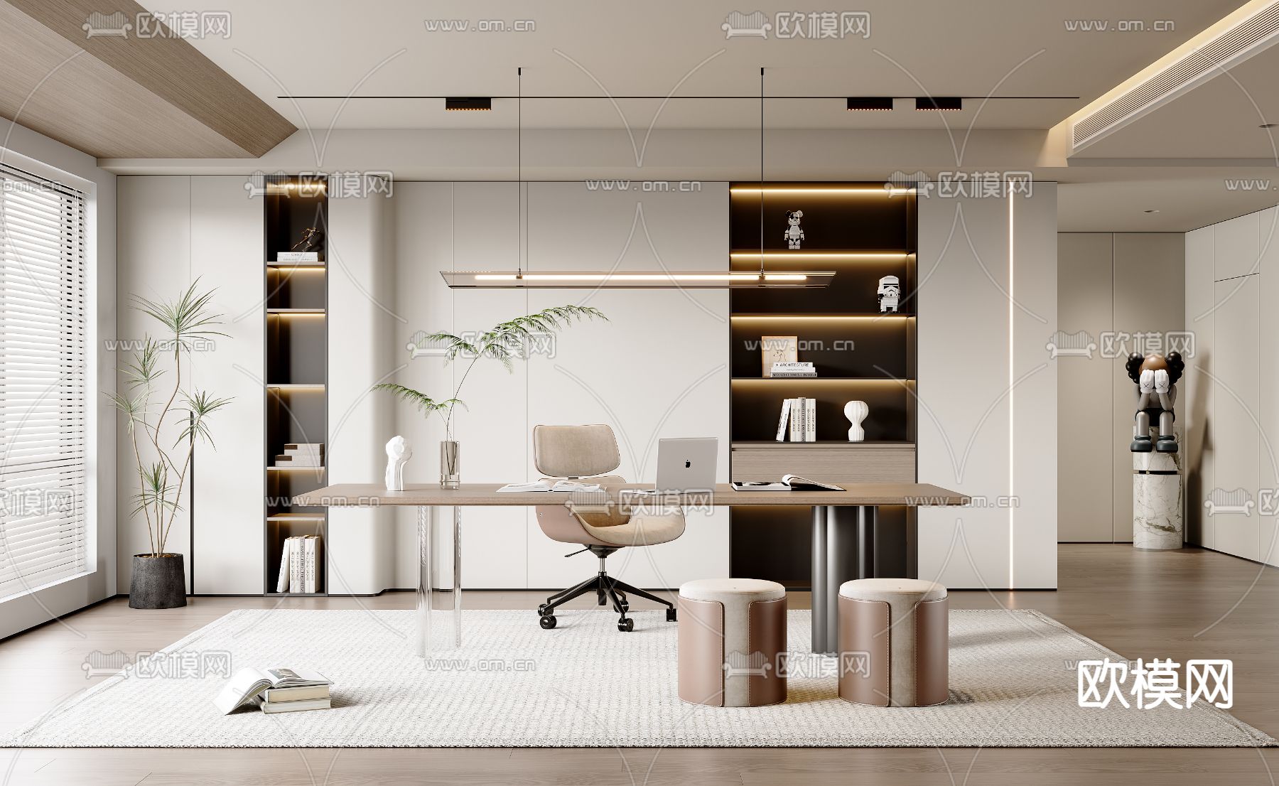 OFFICE HOME – VRAY / CORONA – 3D MODEL – 1705 - thumbnail 1