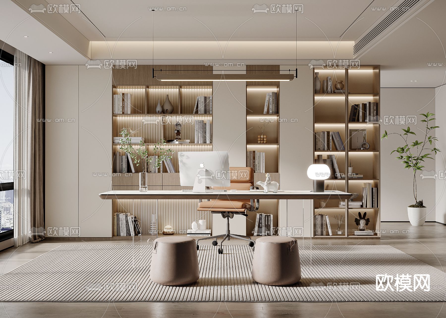 OFFICE HOME – VRAY / CORONA – 3D MODEL – 1715 - thumbnail 1