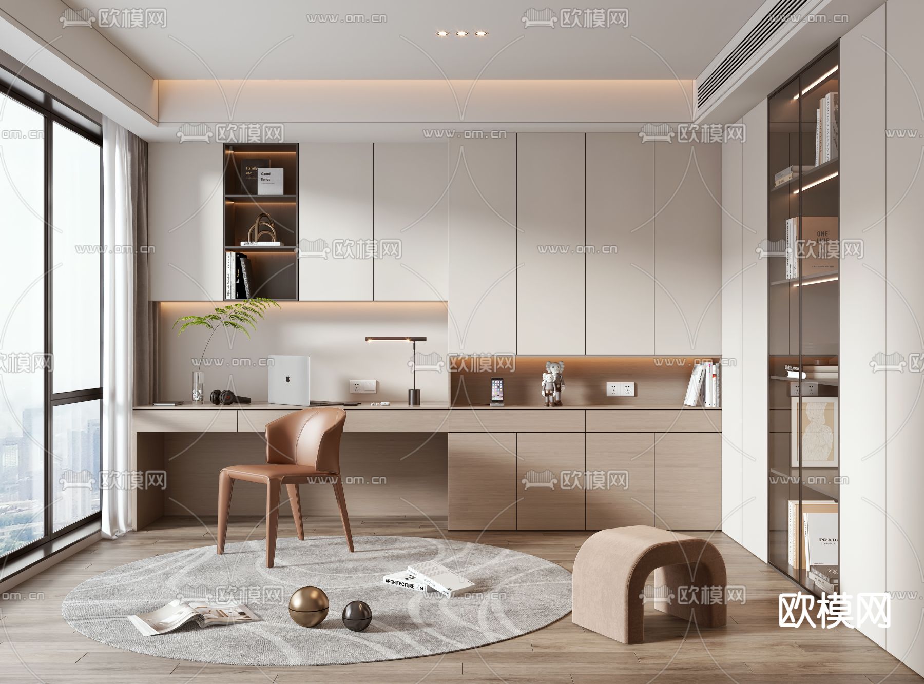 OFFICE HOME – VRAY / CORONA – 3D MODEL – 1720 - thumbnail 1