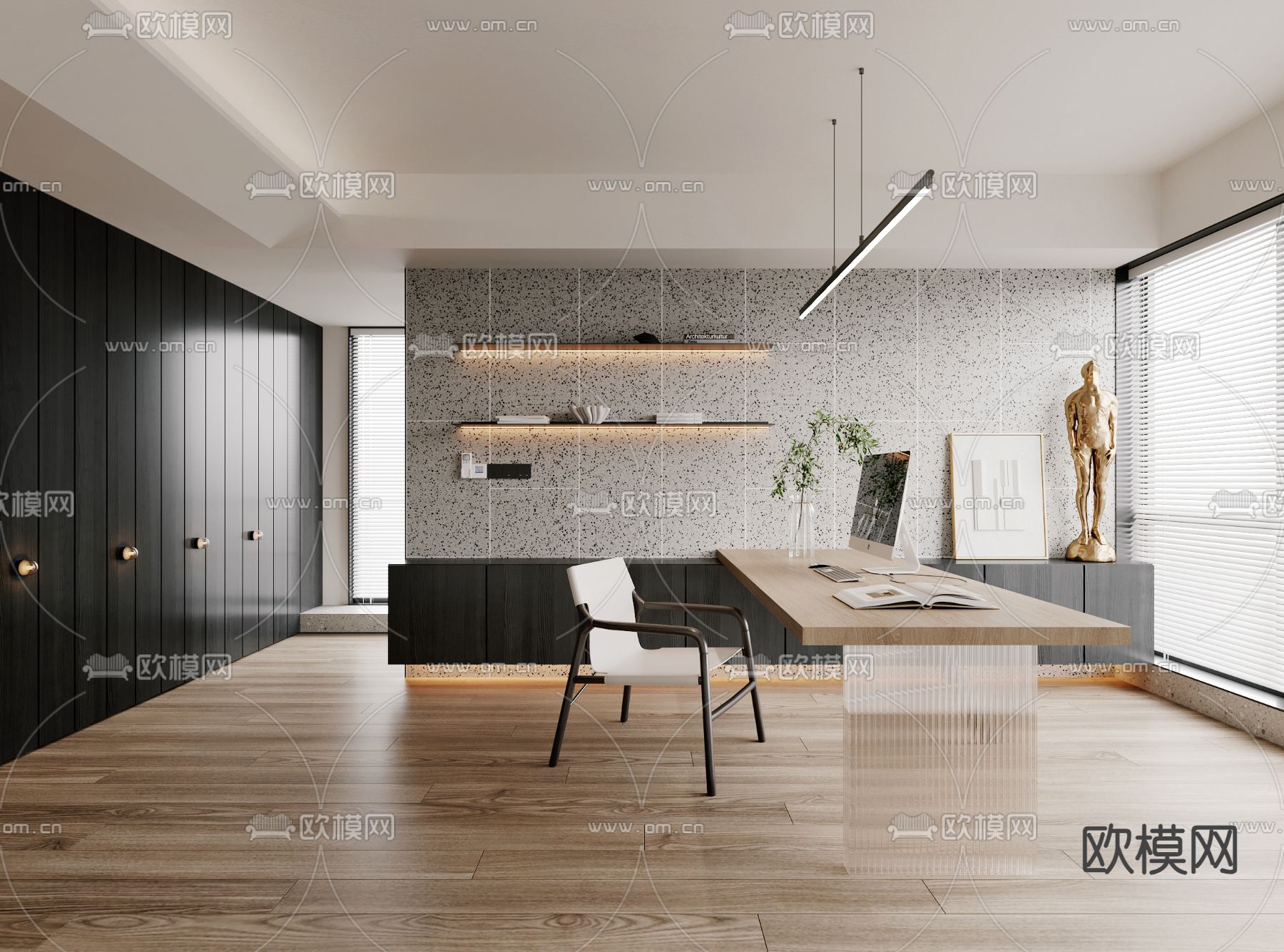 OFFICE HOME – VRAY / CORONA – 3D MODEL – 1722 - thumbnail 1