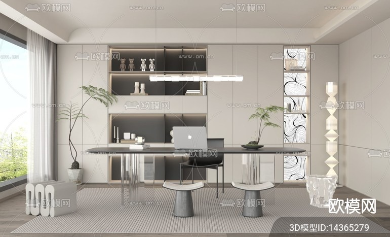 OFFICE HOME – VRAY / CORONA – 3D MODEL – 1730 - thumbnail 1