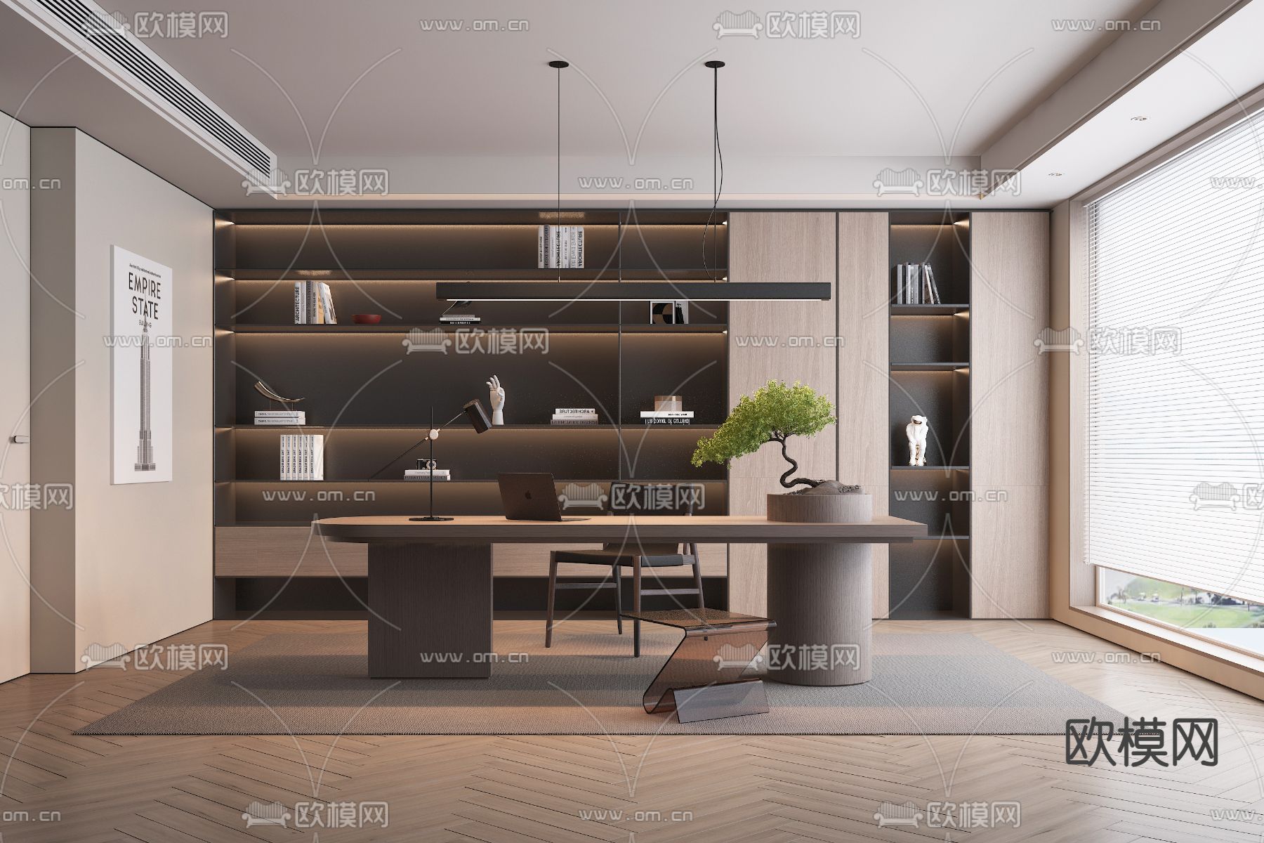 OFFICE HOME – VRAY / CORONA – 3D MODEL – 1739 - thumbnail 1