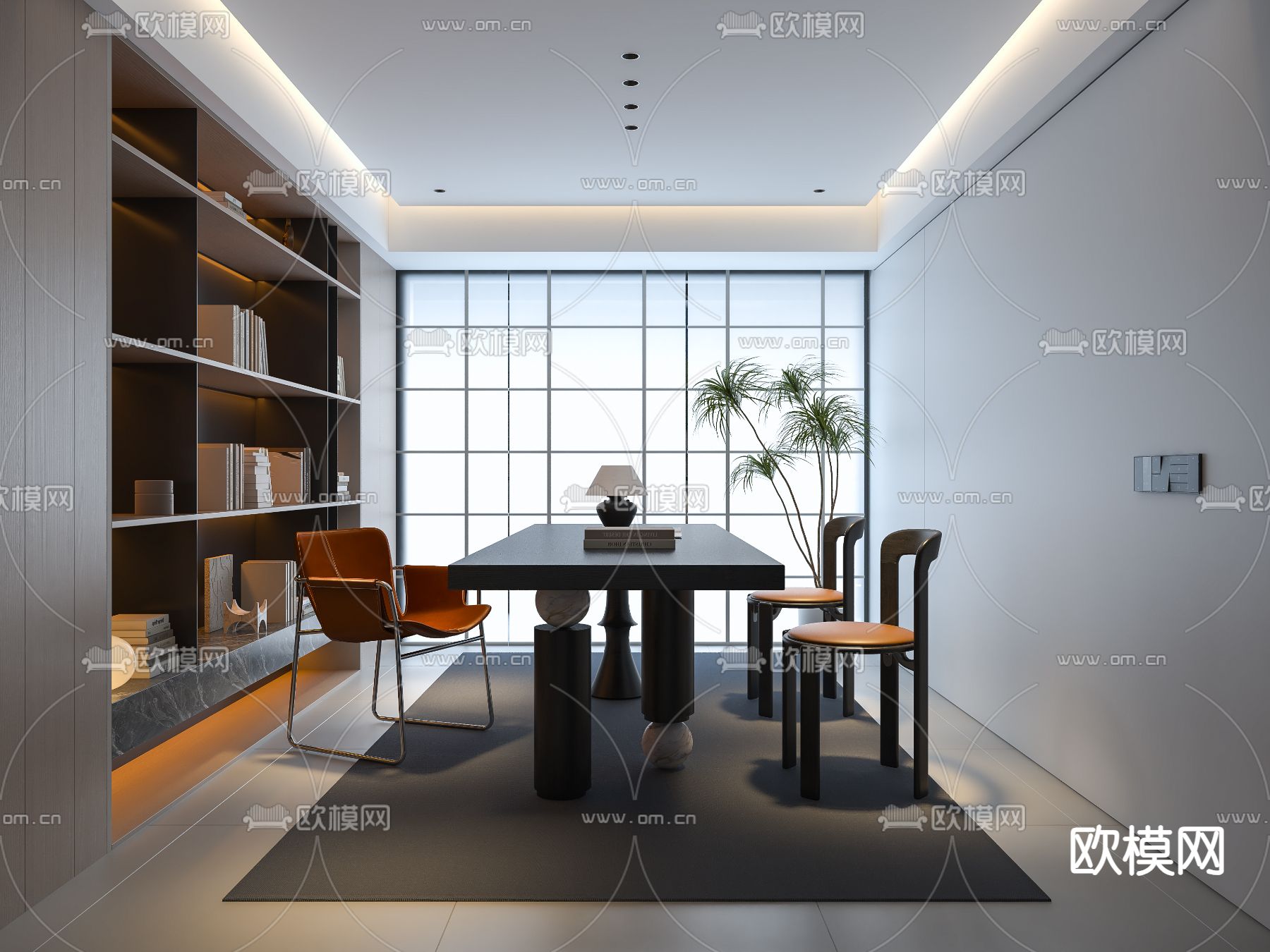 OFFICE HOME – VRAY / CORONA – 3D MODEL – 1745 - thumbnail 1