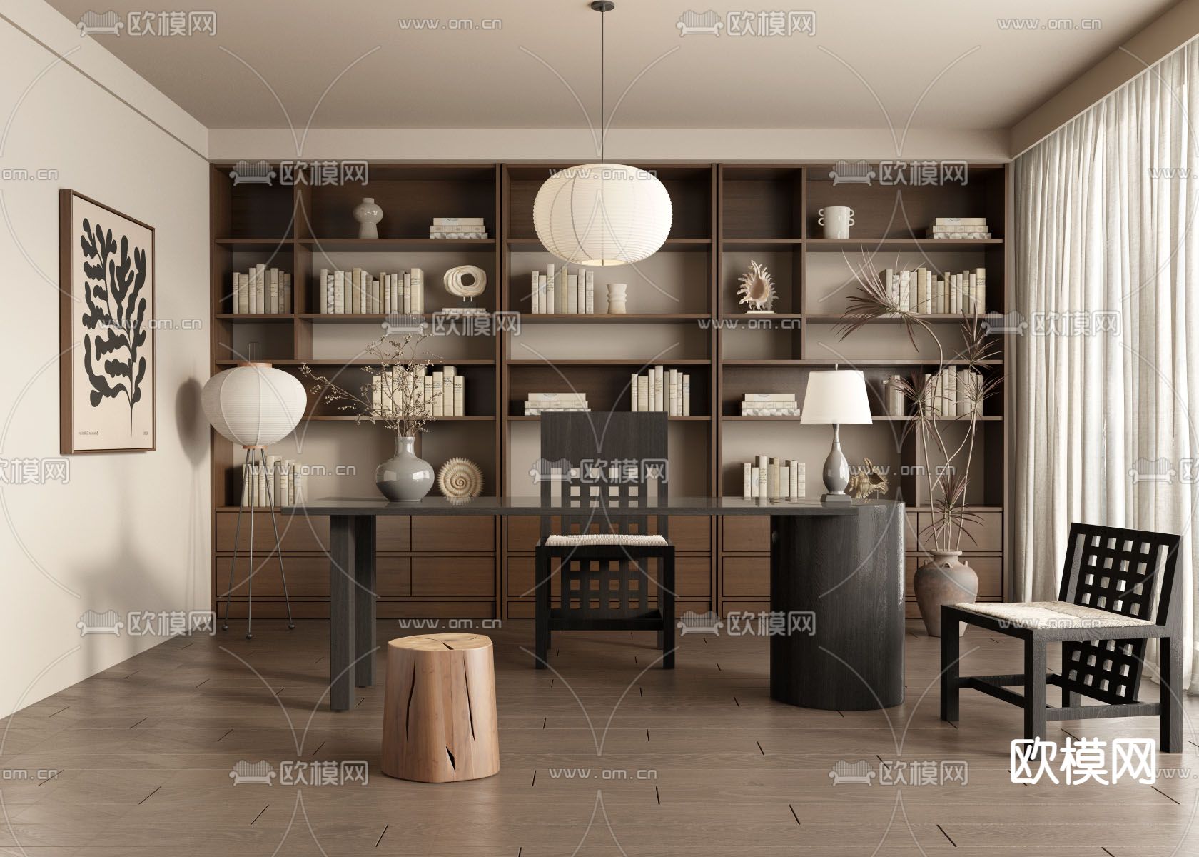 OFFICE HOME – VRAY / CORONA – 3D MODEL – 1787 - thumbnail 1