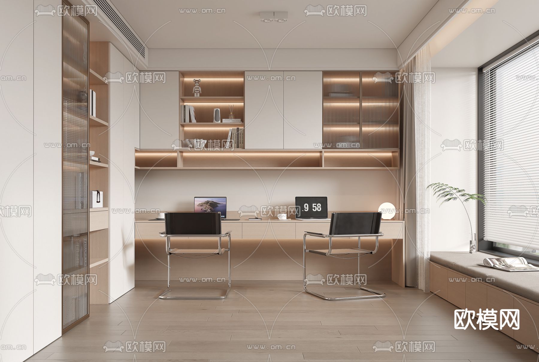 OFFICE HOME – VRAY / CORONA – 3D MODEL – 1790 - thumbnail 1