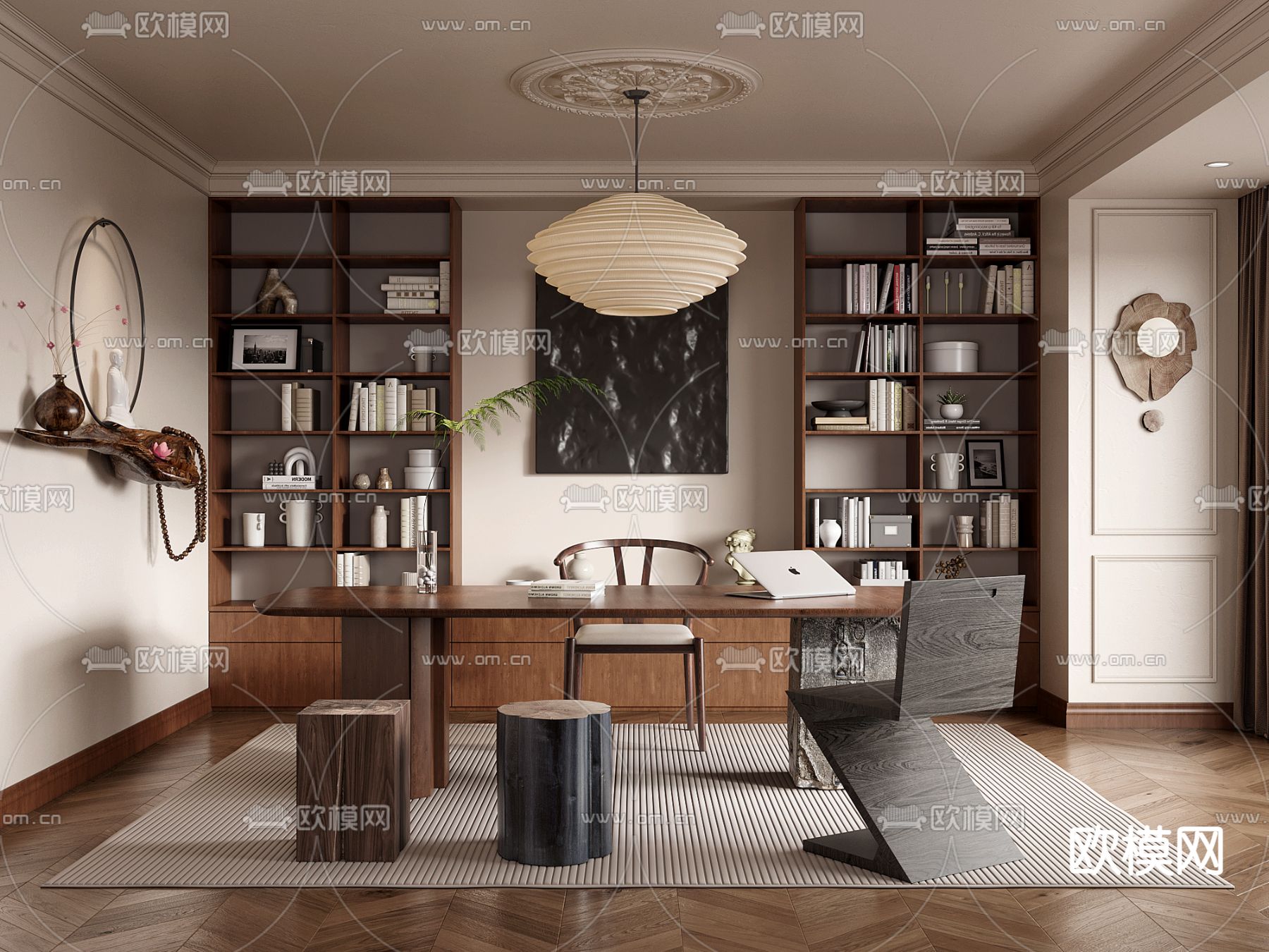 OFFICE HOME – VRAY / CORONA – 3D MODEL – 1792 - thumbnail 1