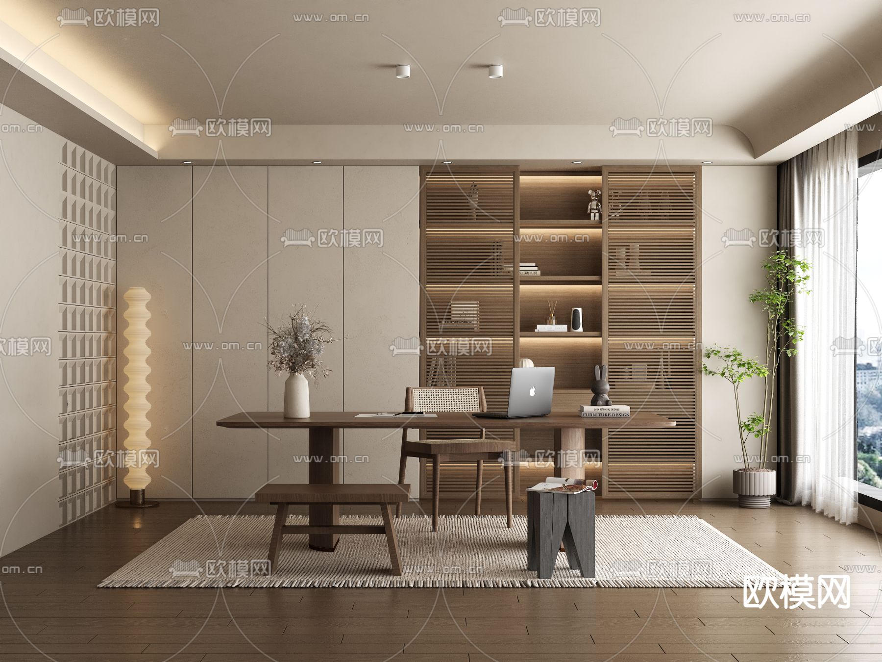 OFFICE HOME – VRAY / CORONA – 3D MODEL – 1796 - thumbnail 1