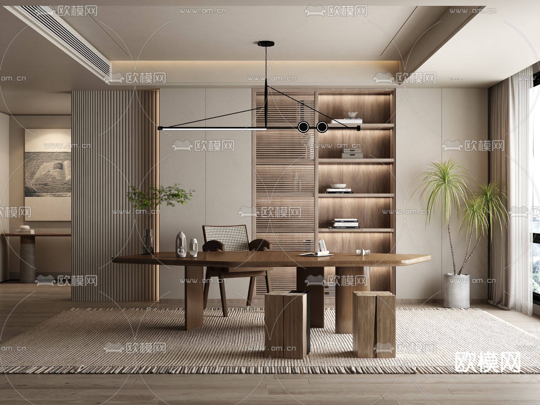 OFFICE HOME – VRAY / CORONA – 3D MODEL – 1797 - thumbnail 1