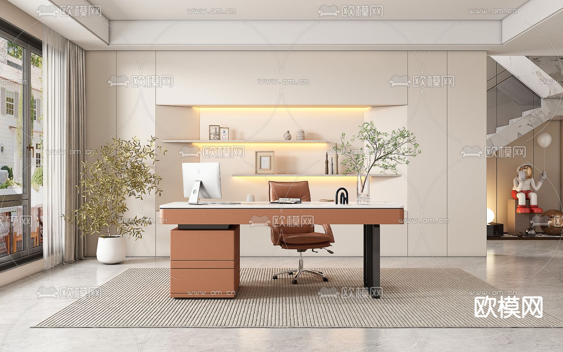 OFFICE HOME – VRAY / CORONA – 3D MODEL – 1798 - thumbnail 1