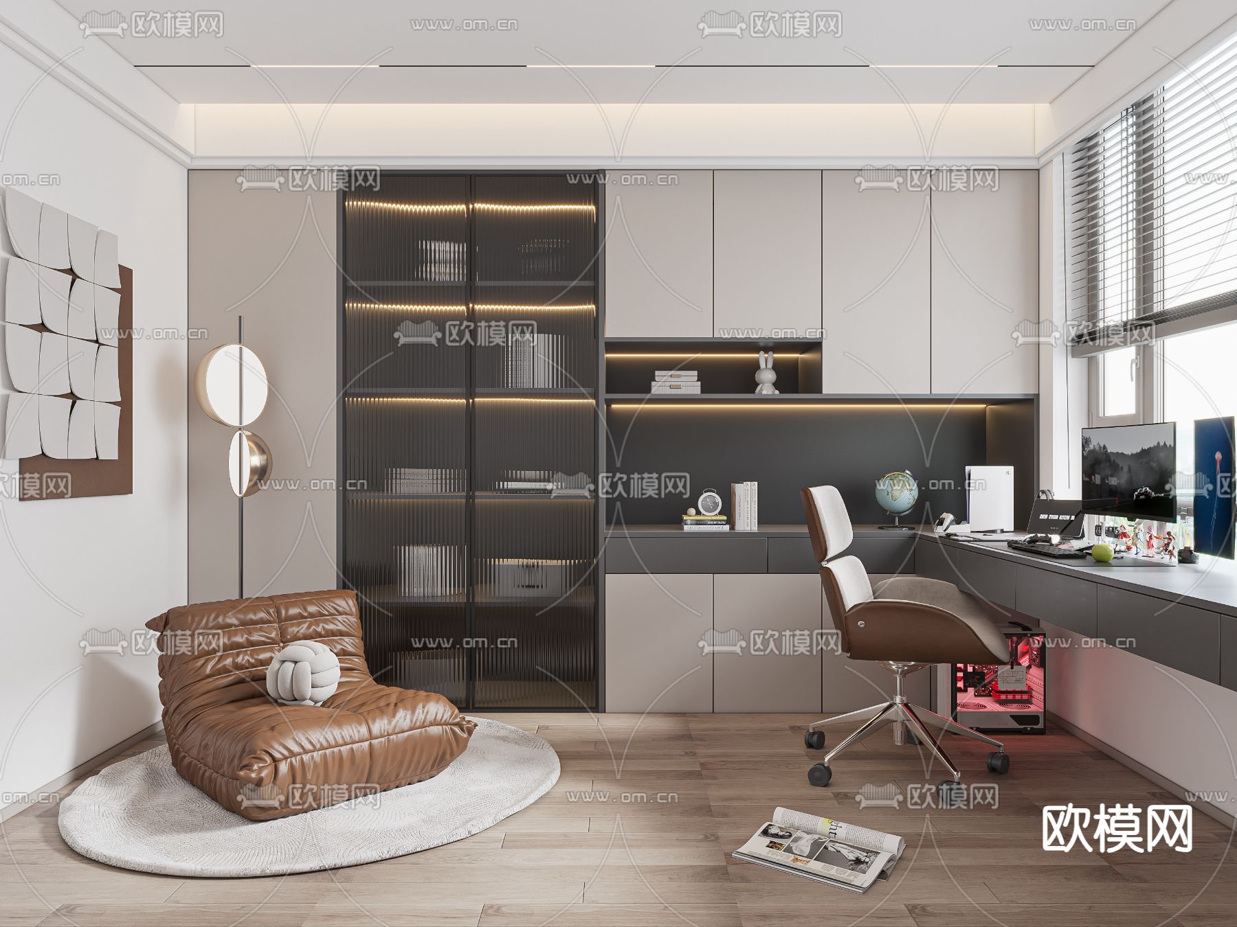 OFFICE HOME – VRAY / CORONA – 3D MODEL – 1811 - thumbnail 1