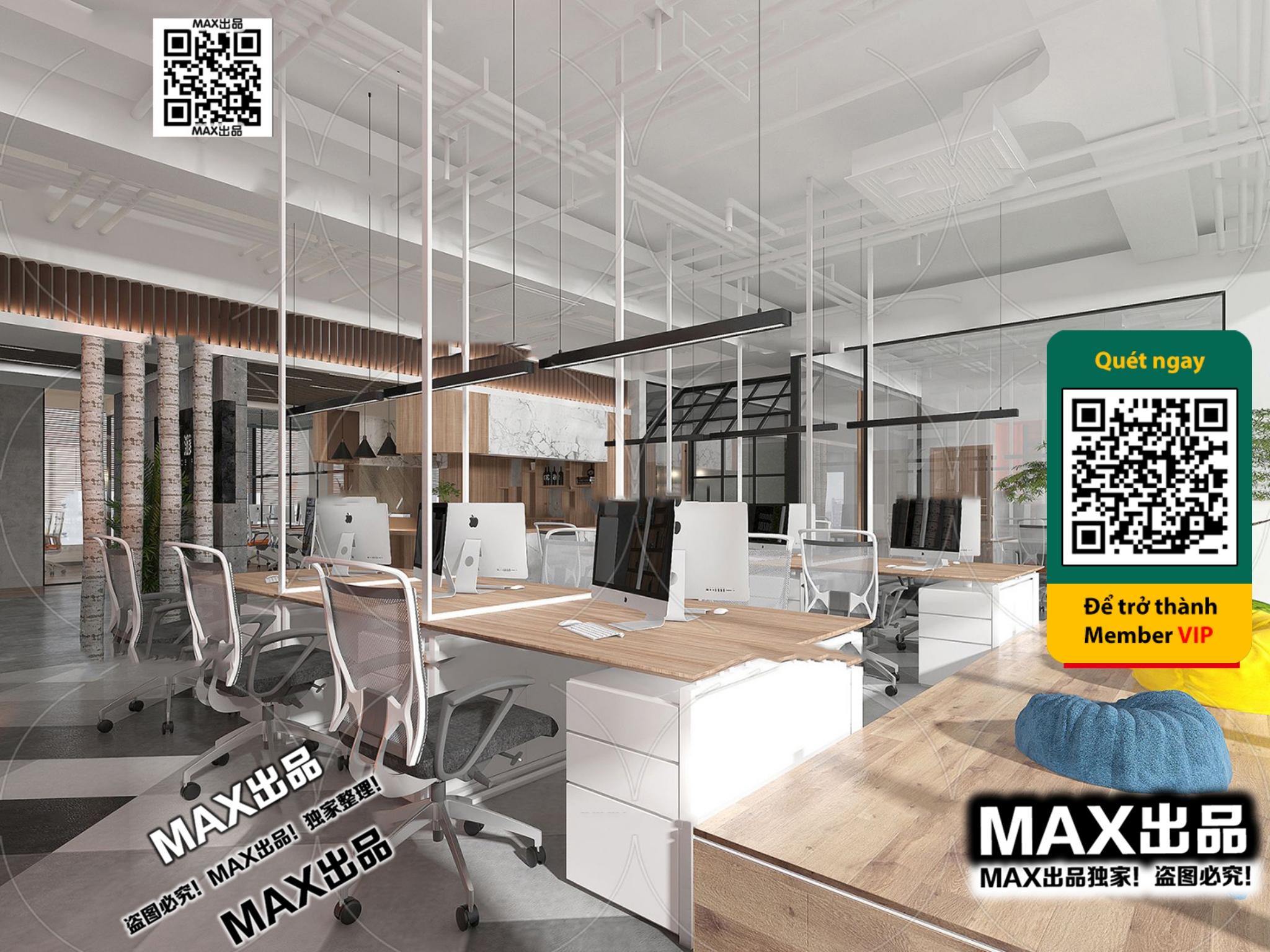 OFFICE SPACE – VRAY / CORONA – 3D MODEL – 4728 - thumbnail 1