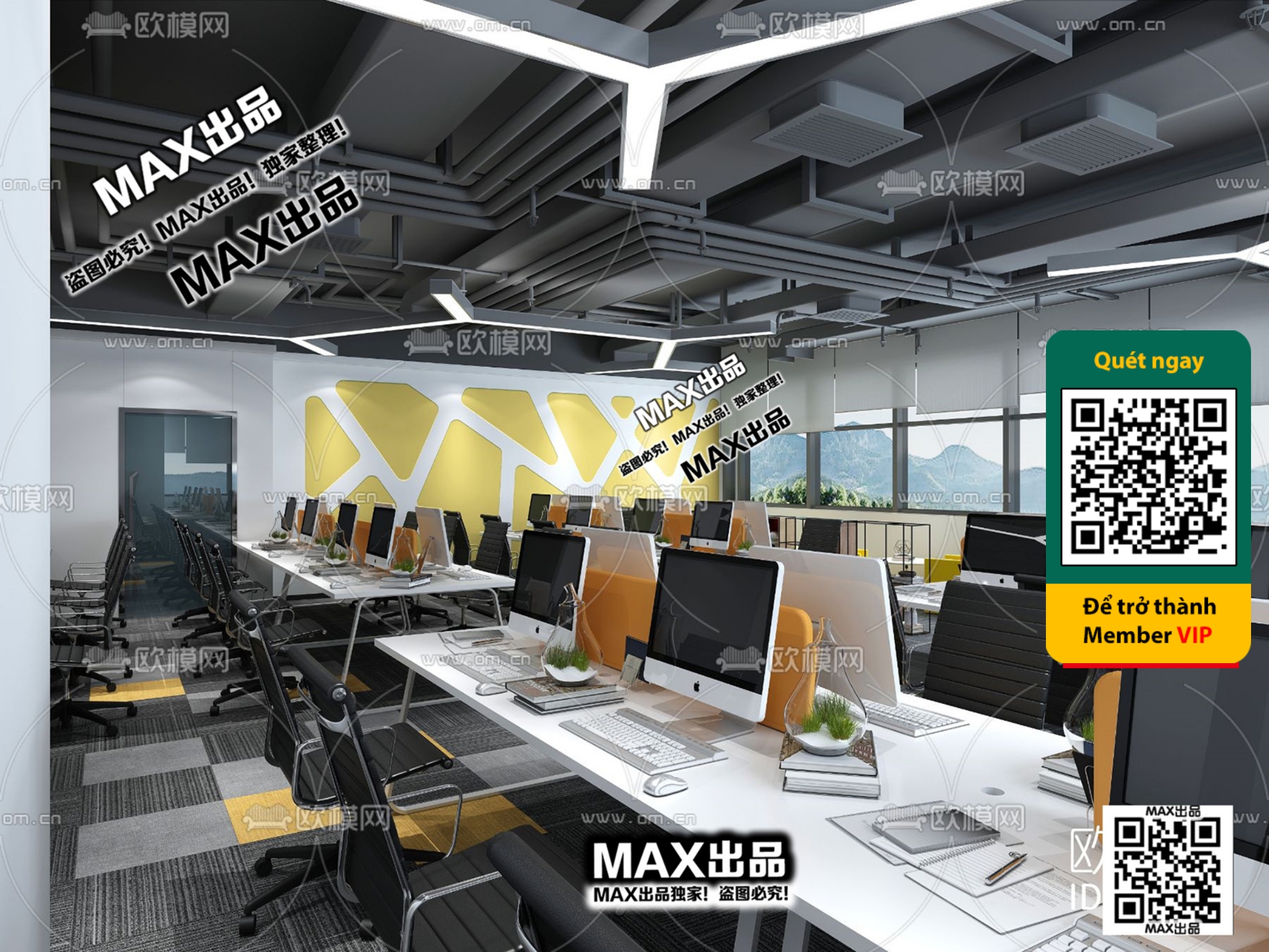 OFFICE SPACE – VRAY / CORONA – 3D MODEL – 4740 - thumbnail 1