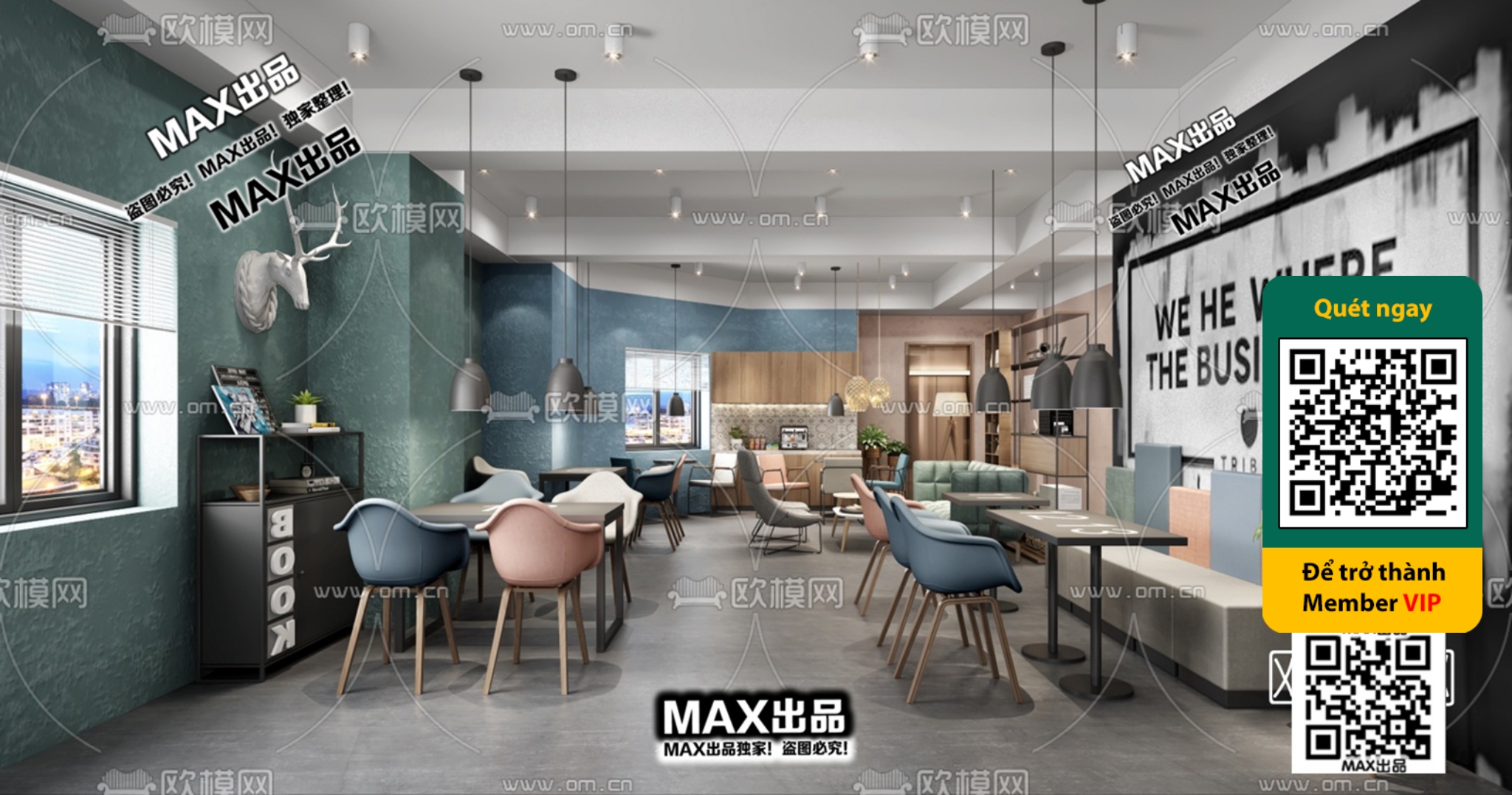 OFFICE SPACE – VRAY / CORONA – 3D MODEL – 4752 - thumbnail 1