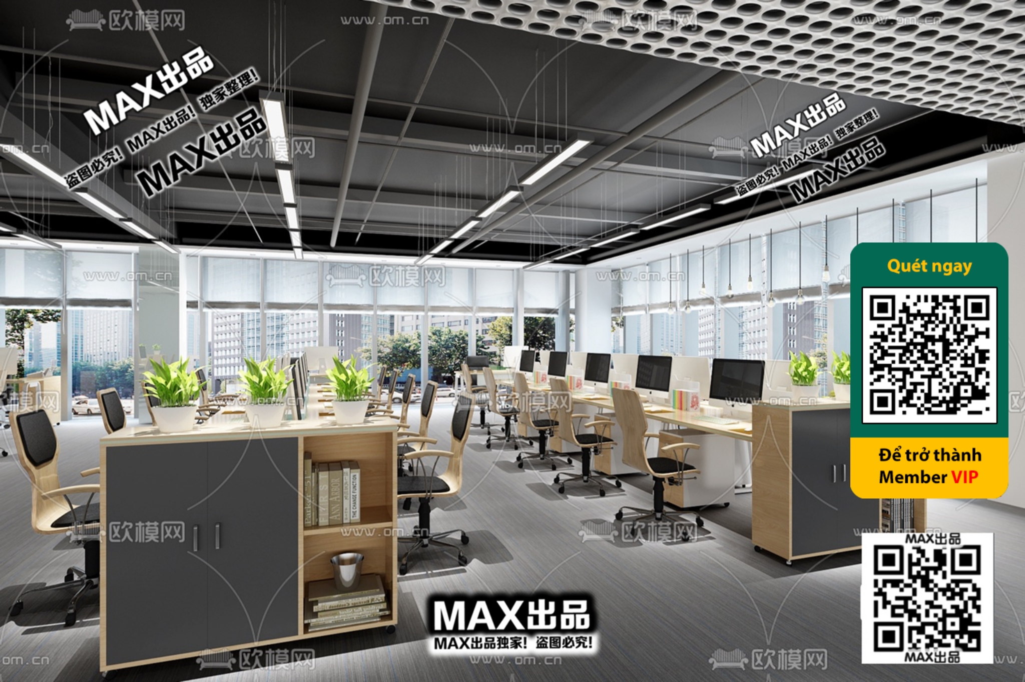 OFFICE SPACE – VRAY / CORONA – 3D MODEL – 4754 - thumbnail 1