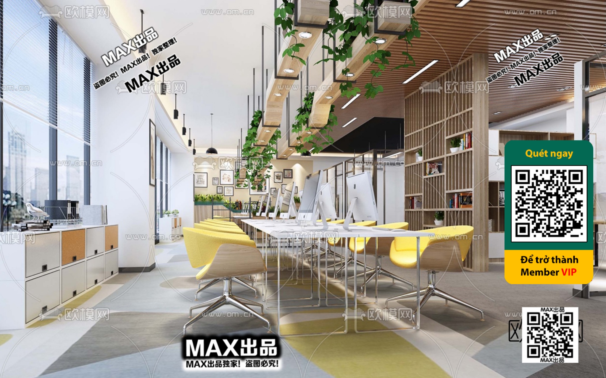 OFFICE SPACE – VRAY / CORONA – 3D MODEL – 4756 - thumbnail 1