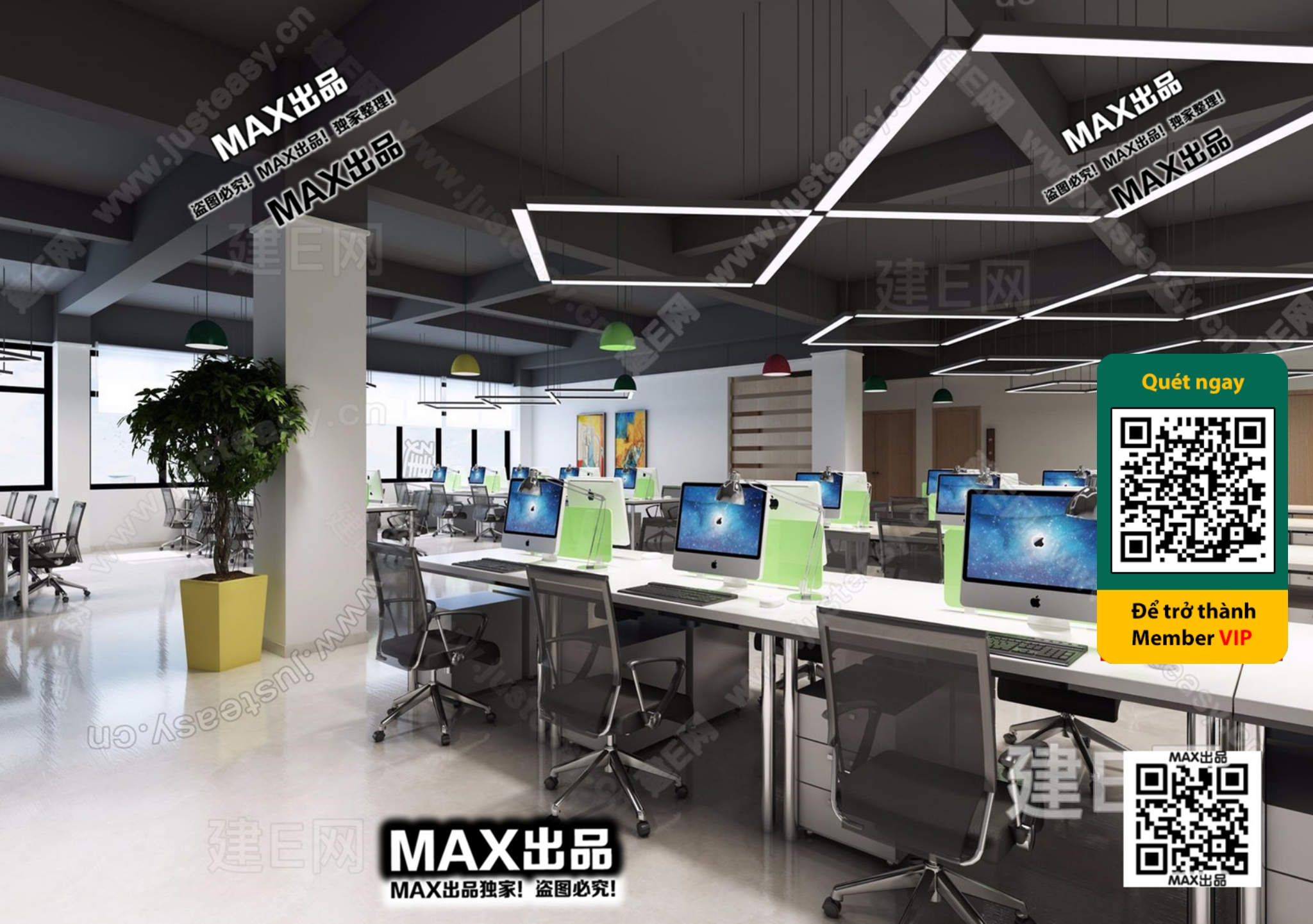 OFFICE SPACE – VRAY / CORONA – 3D MODEL – 4769 - thumbnail 1