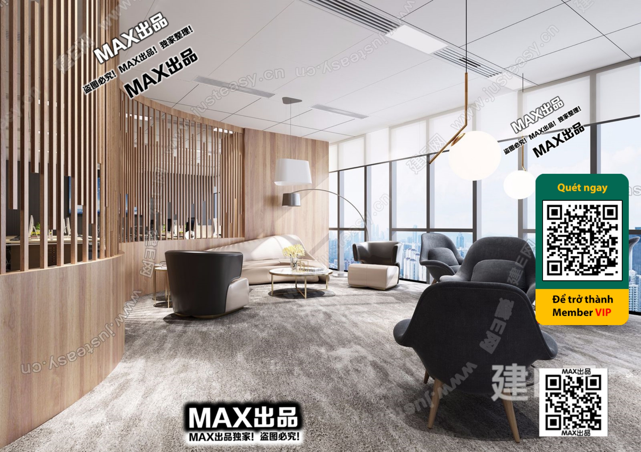 OFFICE SPACE – VRAY / CORONA – 3D MODEL – 4771 - thumbnail 1