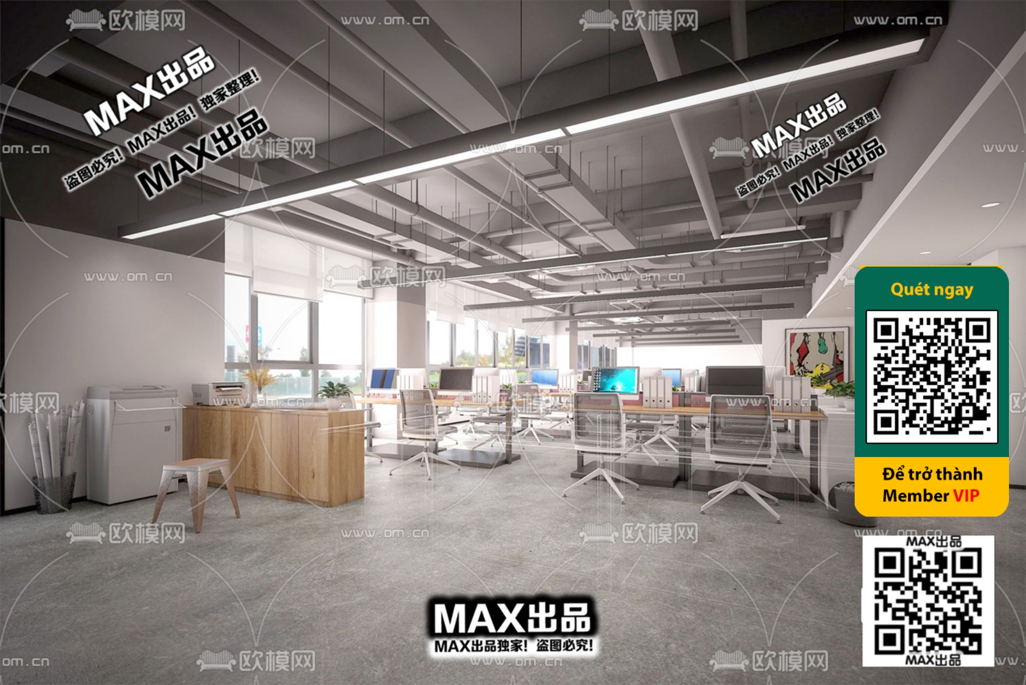 OFFICE SPACE – VRAY / CORONA – 3D MODEL – 4779 - thumbnail 1