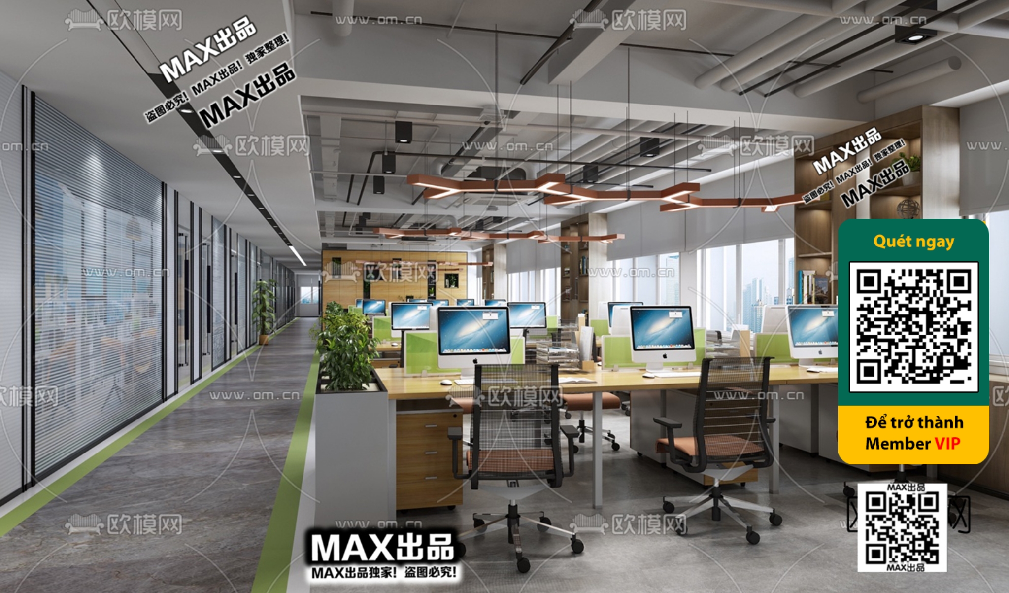 OFFICE SPACE – VRAY / CORONA – 3D MODEL – 4800 - thumbnail 1