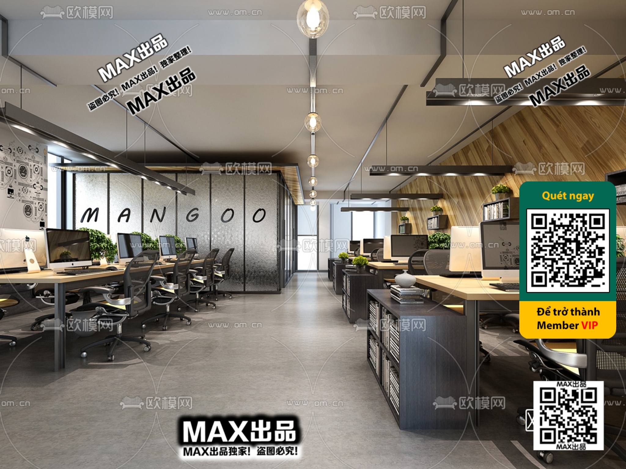 OFFICE SPACE – VRAY / CORONA – 3D MODEL – 4813 - thumbnail 1