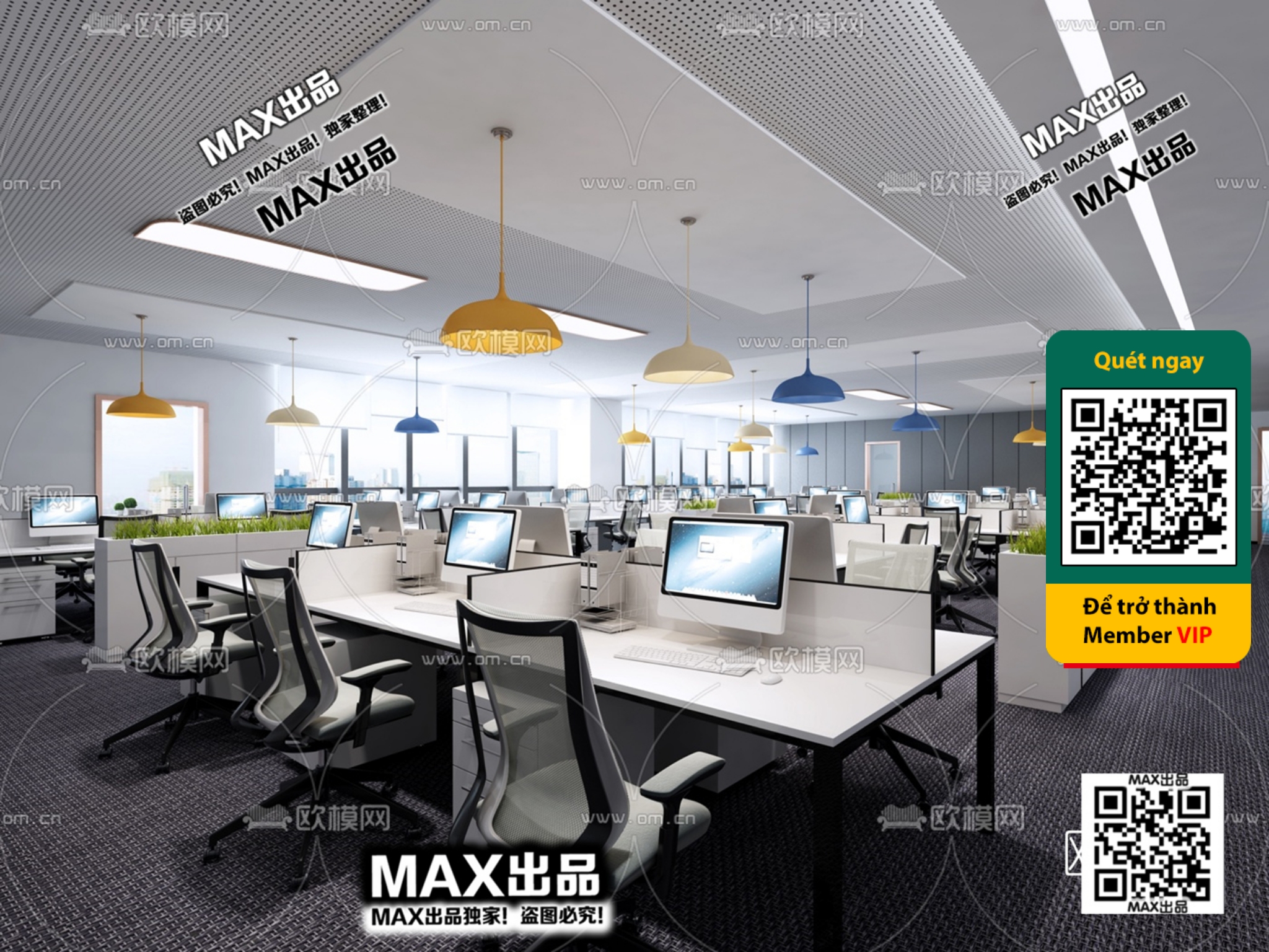 OFFICE SPACE – VRAY / CORONA – 3D MODEL – 4815 - thumbnail 1