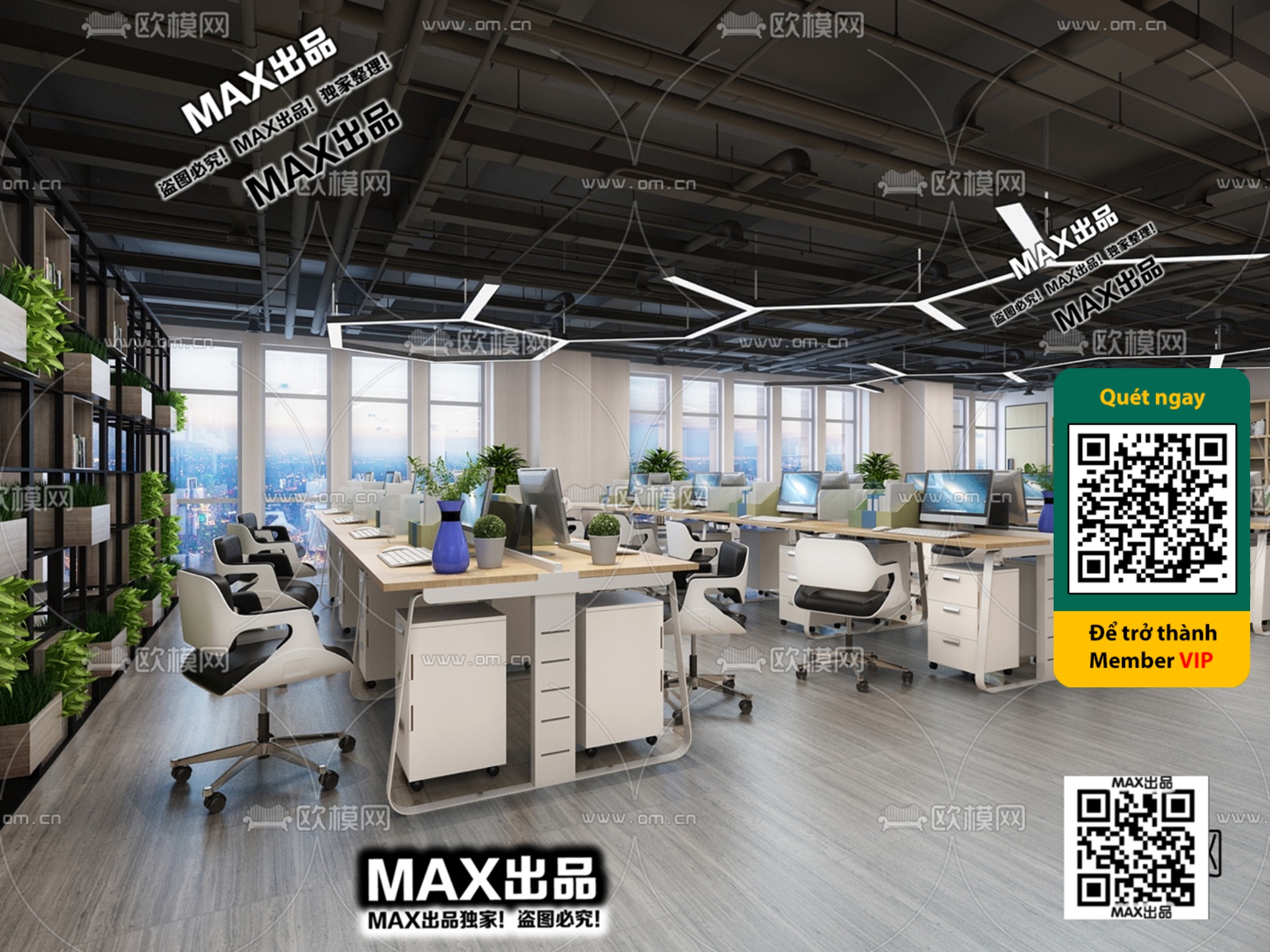 OFFICE SPACE – VRAY / CORONA – 3D MODEL – 4817 - thumbnail 1