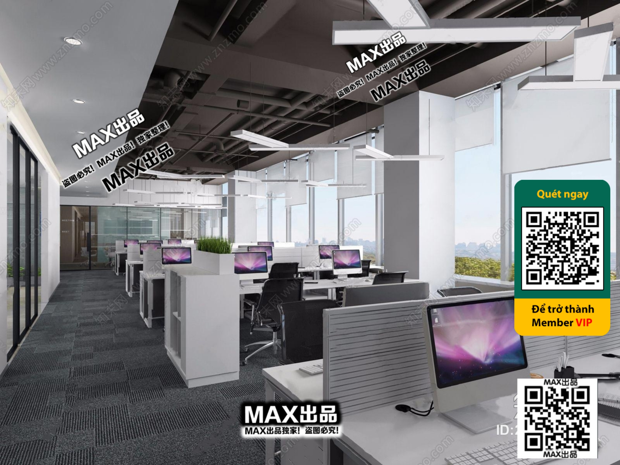 OFFICE SPACE – VRAY / CORONA – 3D MODEL – 4822 - thumbnail 1