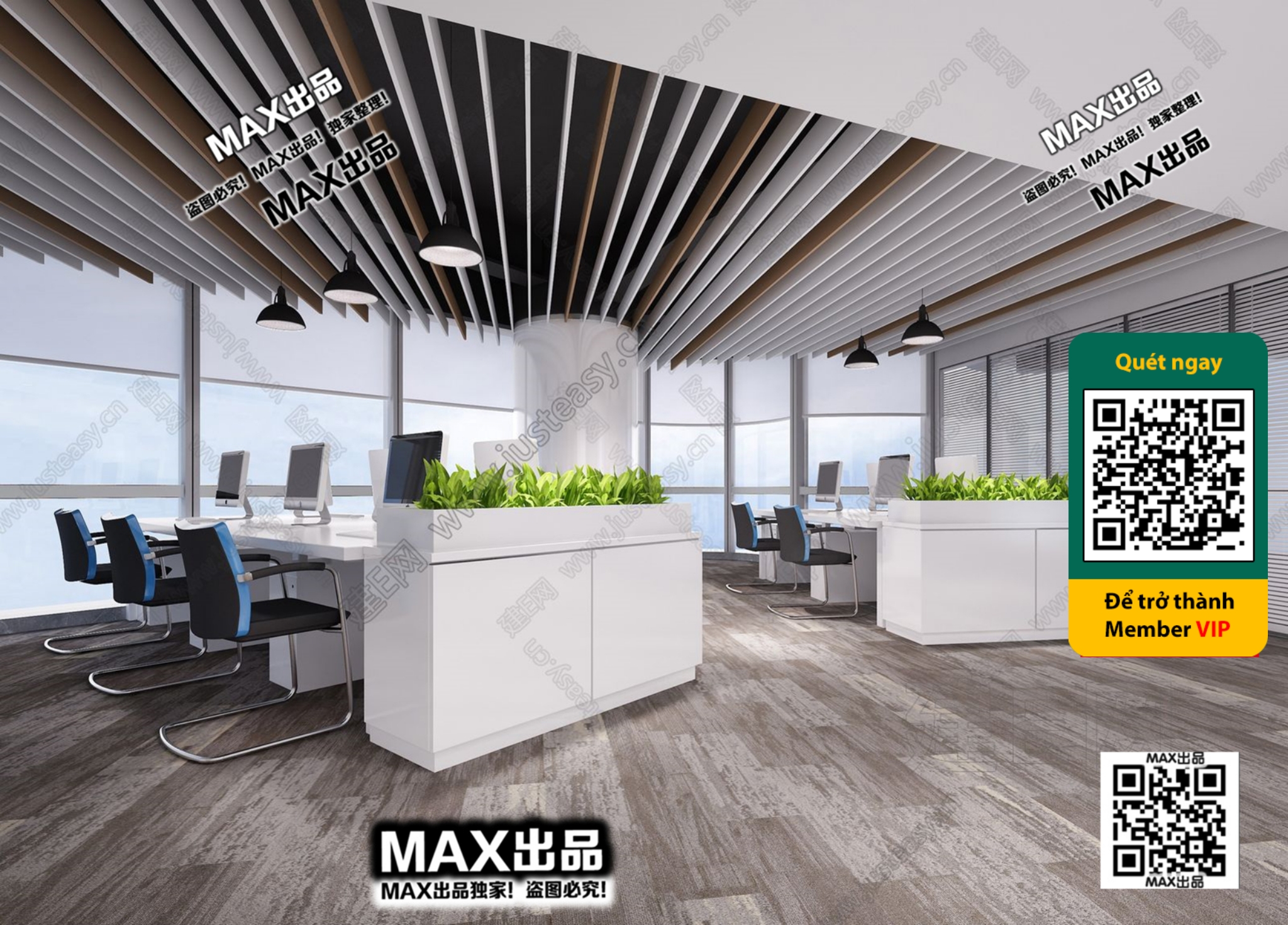 OFFICE SPACE – VRAY / CORONA – 3D MODEL – 4826 - thumbnail 1