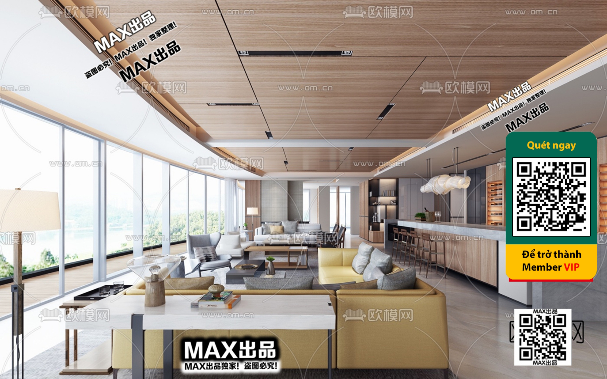 OFFICE SPACE – VRAY / CORONA – 3D MODEL – 4833 - thumbnail 1