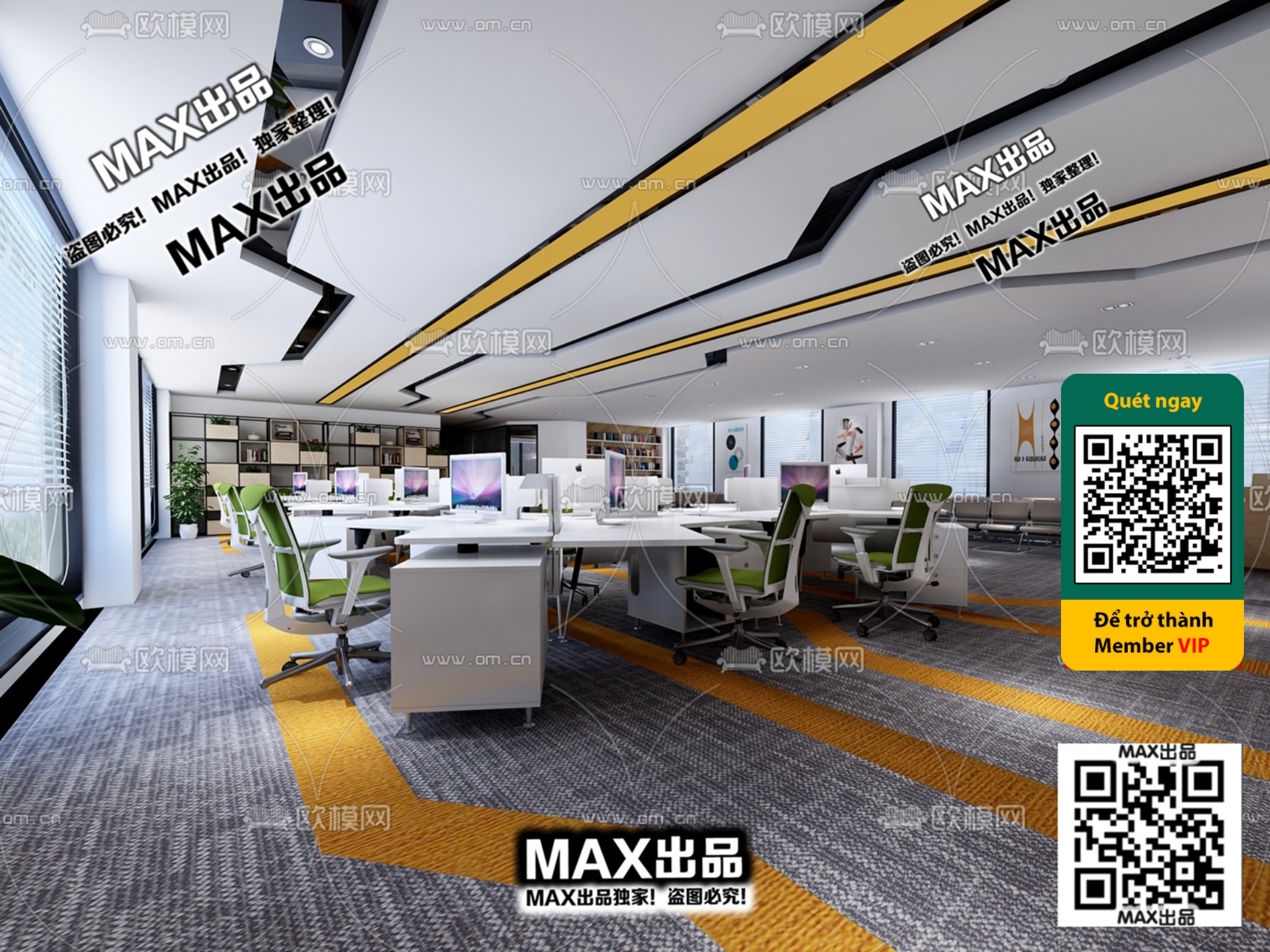 OFFICE SPACE – VRAY / CORONA – 3D MODEL – 4837 - thumbnail 1