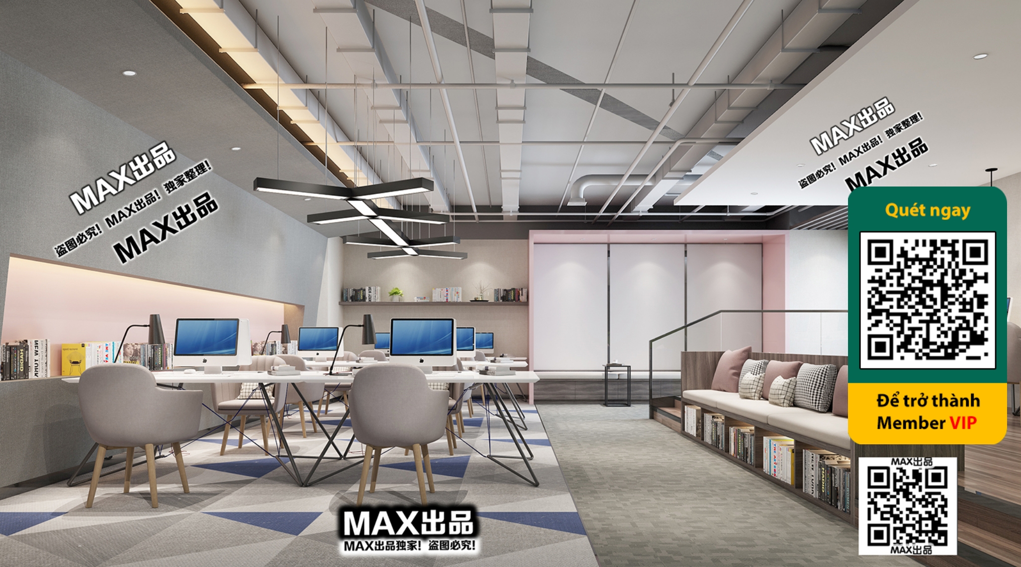 OFFICE SPACE – VRAY / CORONA – 3D MODEL – 4838 - thumbnail 1