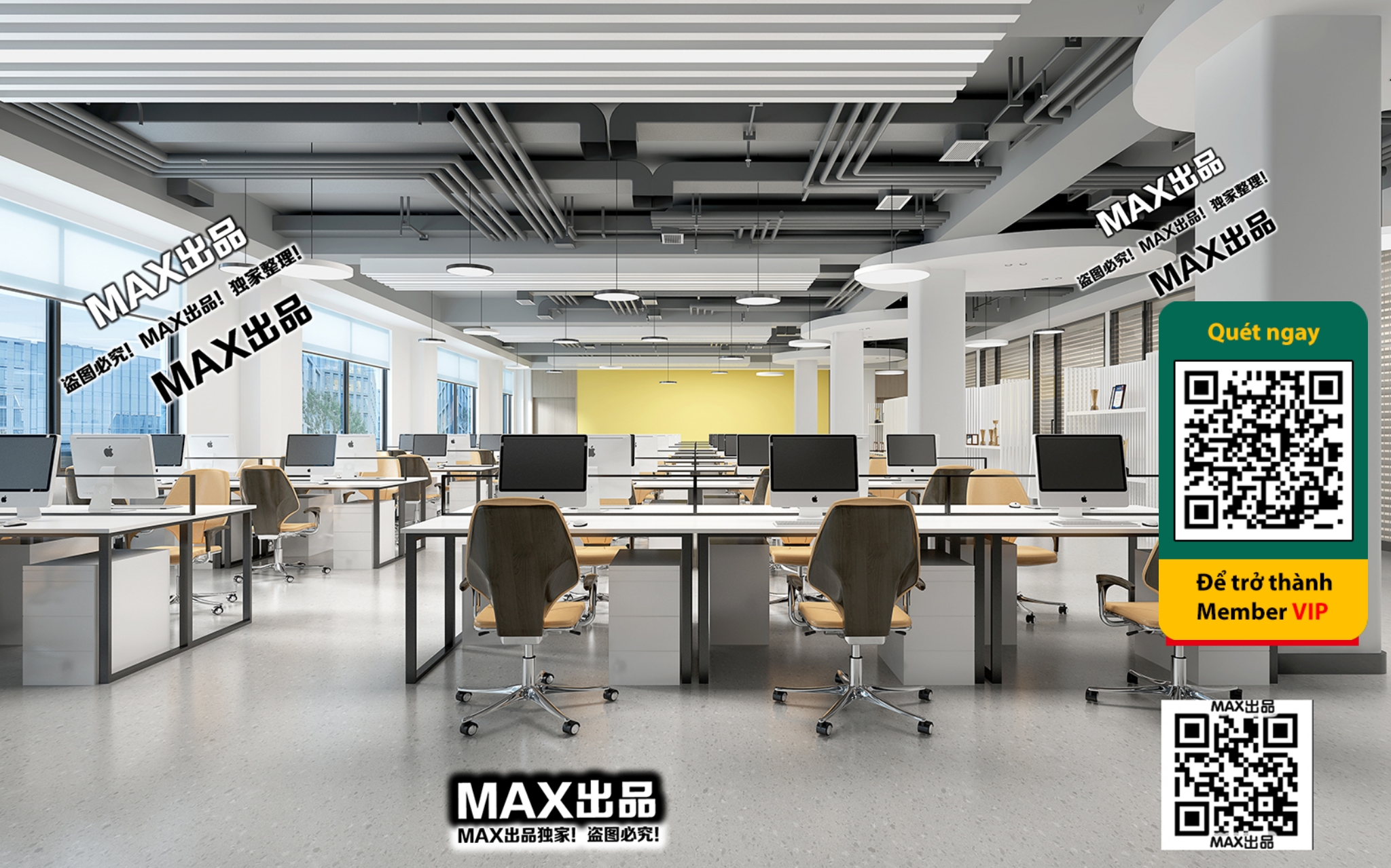 OFFICE SPACE – VRAY / CORONA – 3D MODEL – 4846 - thumbnail 1