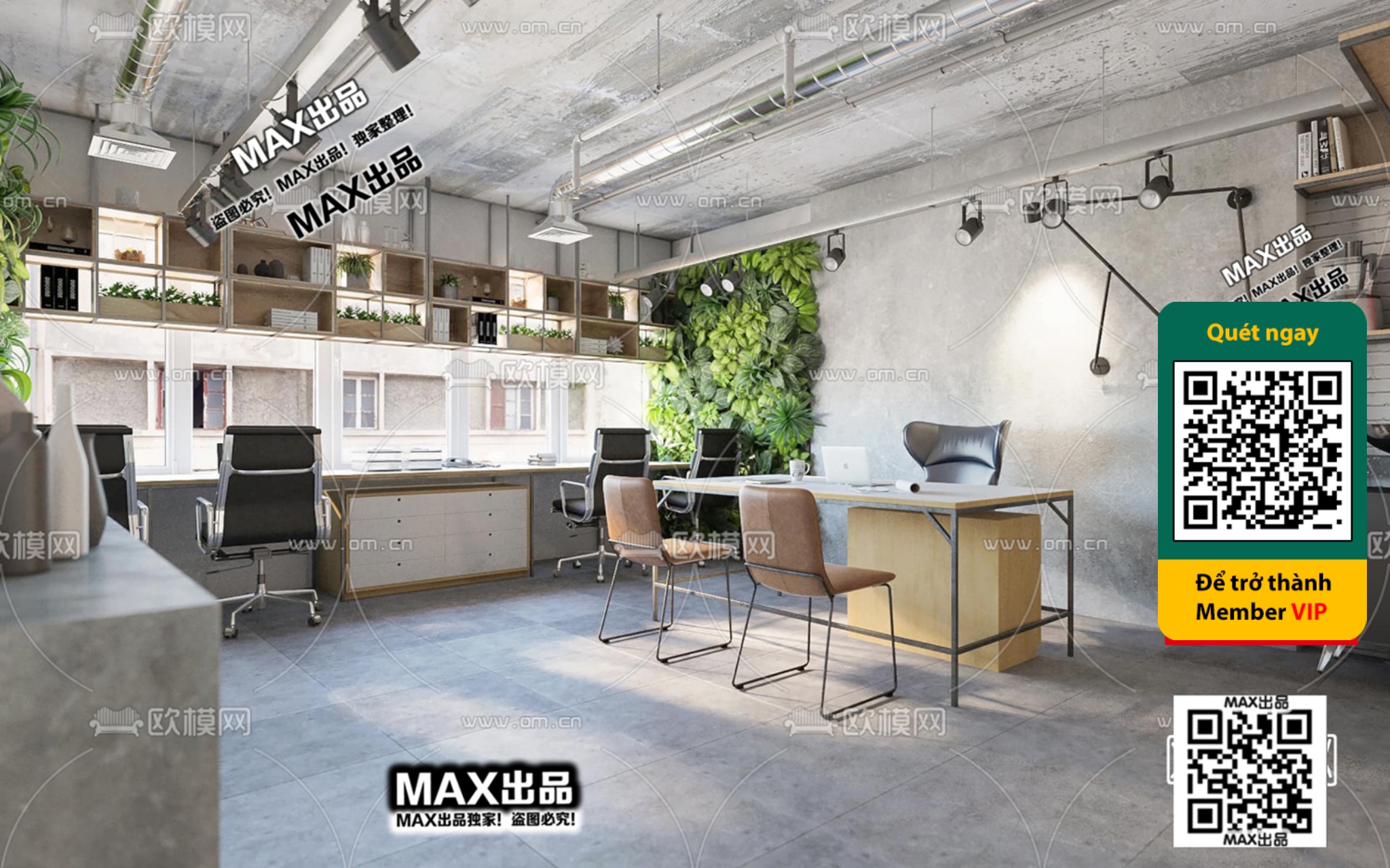 OFFICE SPACE – VRAY / CORONA – 3D MODEL – 4854 - thumbnail 1